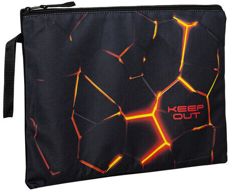 Папка для тетрадей BRAUBERG А4, 1 отделение, полиэстер, на молнии, с ручкой, "Keep out", 270942