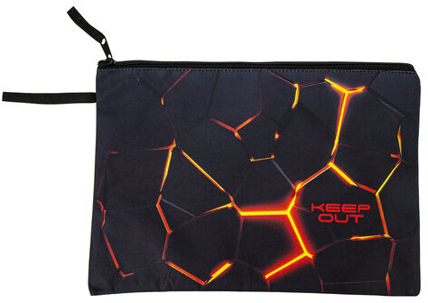 Папка для тетрадей BRAUBERG А4, 1 отделение, полиэстер, на молнии, с ручкой, "Keep out", 270942