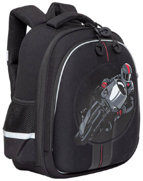 Ранец GRIZZLY анатомическая спинка, c бейджем, для мальчиков, &quot;MOTO RACER&quot;, 36х28х20 см, RAz-287-10/1