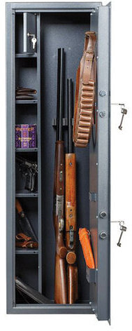 Сейф оружейный AIKO "Филин 33", 1400х430х300 мм, 71 кг, на 3 ствола, 2 ключевых замка