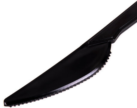 Нож одноразовый пластиковый 180 мм, черный, КОМПЛЕКТ 50 шт., ЭТАЛОН, БЕЛЫЙ АИСТ, 607841