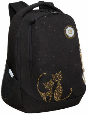 Рюкзак GRIZZLY школьный, анатомическая спинка, 2 отделения, для девочек, CATS IN LOVE, 40х29х20 см, RD-440-4/1