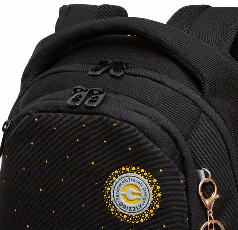 Рюкзак GRIZZLY школьный, анатомическая спинка, 2 отделения, для девочек, CATS IN LOVE, 40х29х20 см, RD-440-4/1