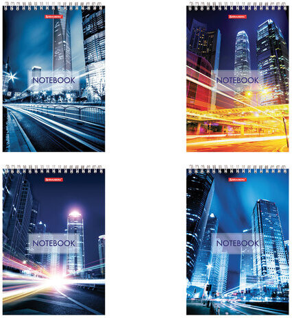 Блокнот БОЛЬШОЙ ФОРМАТ (200х290 мм) А4, 80 л., гребень, картон, жесткая подложка, клетка, BRAUBERG, "City", 129805