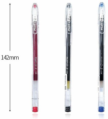 Ручка гелевая PILOT "G-1", ЧЕРНАЯ, корпус прозрачный, узел 0,5 мм, линия письма 0,3 мм, BL-G1-5T