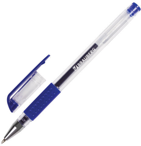 Ручки гелевые с грипом BRAUBERG, НАБОР 3 ЦВЕТА, "Number One", узел 0,5 мм, линия письма 0,35 мм, 141305