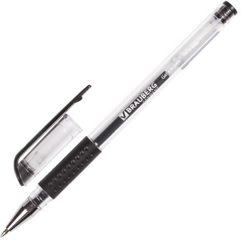 Ручки гелевые с грипом BRAUBERG, НАБОР 3 ЦВЕТА, "Number One", узел 0,5 мм, линия письма 0,35 мм, 141305