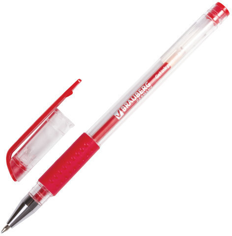 Ручки гелевые с грипом BRAUBERG, НАБОР 3 ЦВЕТА, "Number One", узел 0,5 мм, линия письма 0,35 мм, 141305