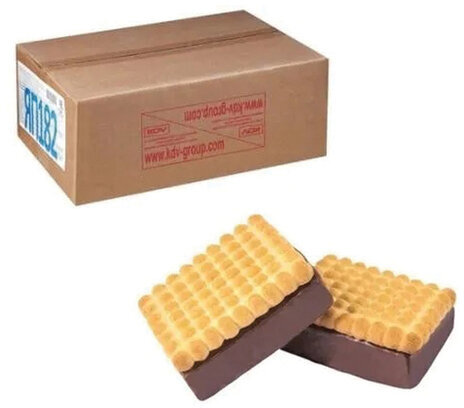 Печенье ЯШКИНО "Ми-Ни" с прослойкой из воздушного суфле со сливочным вкусом, 4 кг, коробка, УР307