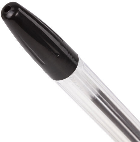 Ручка шариковая BRAUBERG "X-333", ЧЕРНАЯ, корпус прозрачный, узел 0,7 мм, линия письма 0,35 мм, 142406