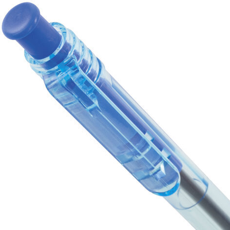 Ручка шариковая масляная автоматическая BRAUBERG "Click Blue", СИНЯЯ, тонированный корпус, узел 1 мм, линия письма 0,5 мм, 142712