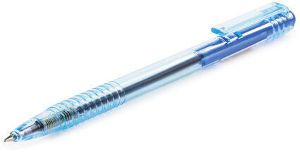 Ручка шариковая масляная автоматическая BRAUBERG "Click Blue", СИНЯЯ, тонированный корпус, узел 1 мм, линия письма 0,5 мм, 142712