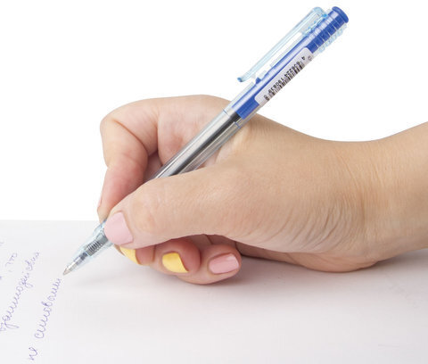 Ручка шариковая масляная автоматическая BRAUBERG "Click Blue", СИНЯЯ, тонированный корпус, узел 1 мм, линия письма 0,5 мм, 142712