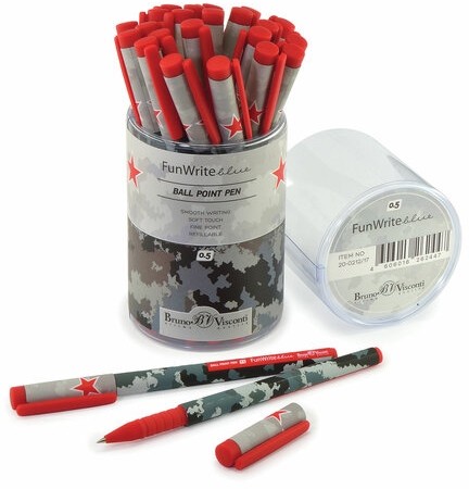 Ручка шариковая BRUNO VISCONTI FunWrite, СИНЯЯ, "Military blue", узел 0,5 мм, линия письма 0,3 мм, 20-0212/17