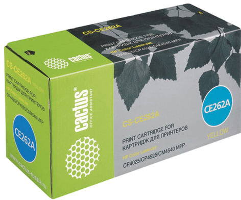 Картридж лазерный CACTUS (CS-CE262A) для HP ColorLaserJet CP4025/4525, желтый, ресурс 11000 страниц