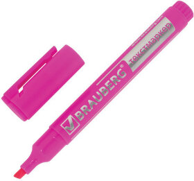 Текстовыделитель BRAUBERG &quot;Energy&quot;, РОЗОВЫЙ, линия 1-3 мм, 150484