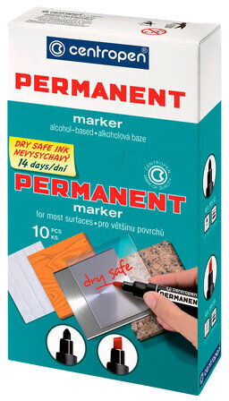 Маркер перманентный CENTROPEN 8516, ЧЕРНЫЙ, скошенный наконечник, 2-5 мм, 5 8516 0112