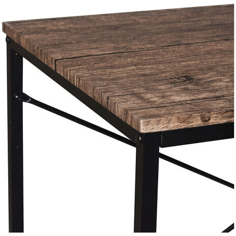 Стол на металлокаркасе BRABIX "LOFT CD-005", 1200х520х1200 мм, 3 полки, цвет морёный дуб, 641221