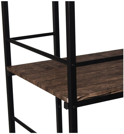 Стол на металлокаркасе BRABIX "LOFT CD-005", 1200х520х1200 мм, 3 полки, цвет морёный дуб, 641221