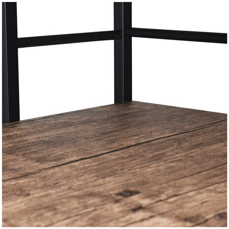 Стол на металлокаркасе BRABIX "LOFT CD-005", 1200х520х1200 мм, 3 полки, цвет морёный дуб, 641221