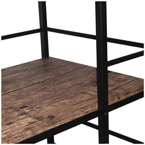 Стол на металлокаркасе BRABIX "LOFT CD-005", 1200х520х1200 мм, 3 полки, цвет морёный дуб, 641221