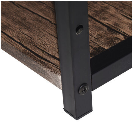 Стол на металлокаркасе BRABIX "LOFT CD-005", 1200х520х1200 мм, 3 полки, цвет морёный дуб, 641221