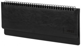 Планинг датированный 2025 305х140 мм BRAUBERG &quot;Imperial&quot;, под кожу, черный, 115698