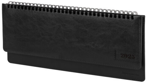 Планинг датированный 2025 305х140 мм BRAUBERG "Imperial", под кожу, черный, 115698