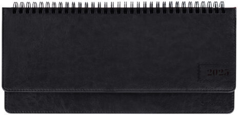 Планинг датированный 2025 305х140 мм BRAUBERG "Imperial", под кожу, черный, 115698