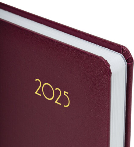 Ежедневник датированный 2025 А5 138x213 мм BRAUBERG "Select", балакрон, бордовый, 115810