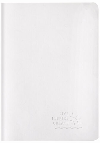 Тетрадь 48 л. в клетку обложка кожзам SoftTouch, сшивка, A5 (147х210мм), БЕЛЫЙ, BRAUBERG RAINBOW, 403881