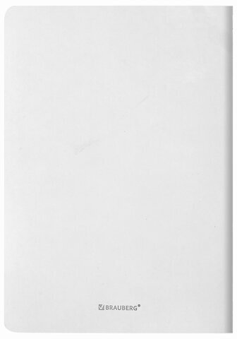 Тетрадь 48 л. в клетку обложка кожзам SoftTouch, сшивка, A5 (147х210мм), БЕЛЫЙ, BRAUBERG RAINBOW, 403881