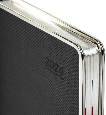 Ежедневник датированный 2024 А5 148х218 мм GALANT "Infinity", под кожу, черный, 114767