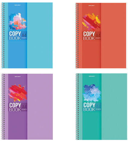 Тетрадь А4, 120 л., BRAUBERG гребень, клетка, обложка картон, "Vision", 404070