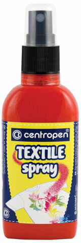 Краска-спрей для ткани и одежды КРАСНАЯ CENTROPEN "Textile Spray", 110 мл, 1139, 9 1139 0004