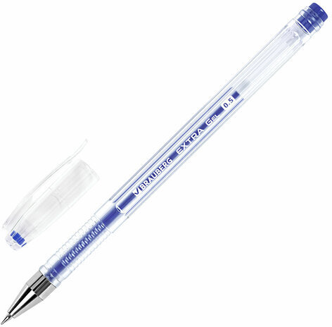 Ручки гелевые BRAUBERG "EXTRA", НАБОР 4 ЦВЕТА, узел 0,5 мм, линия 0,35 мм, 143905