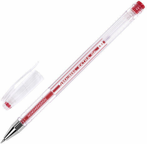 Ручки гелевые BRAUBERG "EXTRA", НАБОР 4 ЦВЕТА, узел 0,5 мм, линия 0,35 мм, 143905