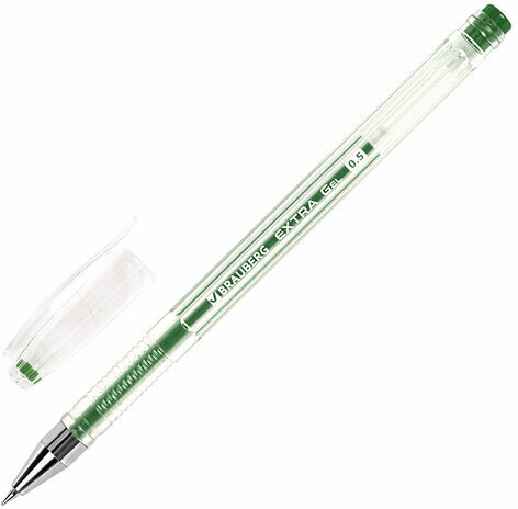 Ручки гелевые BRAUBERG "EXTRA", НАБОР 4 ЦВЕТА, узел 0,5 мм, линия 0,35 мм, 143905