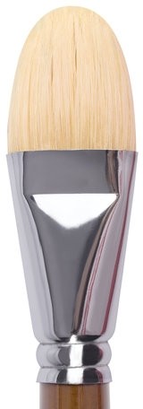 Кисть художественная профессиональная BRAUBERG ART CLASSIC, щетина, овальная, № 36, длинная ручка, 200741