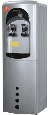 Кулер для воды AQUA WORK 16-LD/HLN, напольный, НАГРЕВ/ОХЛАЖДЕНИЕ ЭЛЕКТРОННОЕ, 2 крана, серебристый, 11366