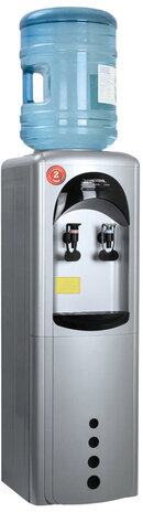 Кулер для воды AQUA WORK 16-LD/HLN, напольный, НАГРЕВ/ОХЛАЖДЕНИЕ ЭЛЕКТРОННОЕ, 2 крана, серебристый, 11366