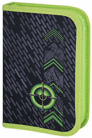 Пенал BRAUBERG, 1 отделение, 2 откидные планки, полиэстер, 21х14 см, "Gunsight", 271517