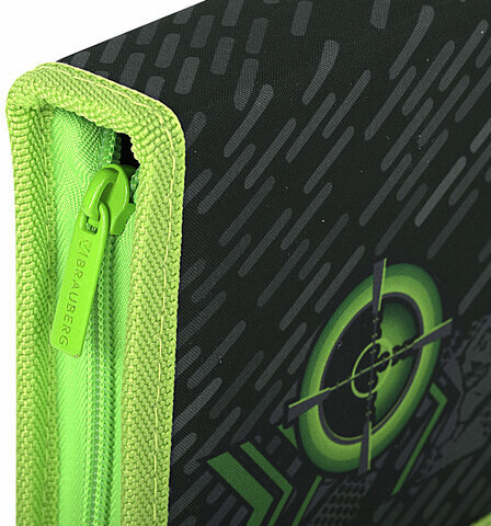 Пенал BRAUBERG, 1 отделение, 2 откидные планки, полиэстер, 21х14 см, "Gunsight", 271517