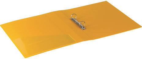 Папка на 2 кольцах BRAUBERG "Contract", 35 мм, желтая, до 270 листов, 0,9 мм, 221795