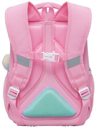 Ранец GRIZZLY анатомическая спинка, c брелоком, для девочек, UNICORN, 37х26х16 см, RAw-396-6/2