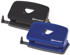 Дырокол металлический BRAUBERG &quot;Universal+&quot;, до 10 листов, ассорти (синий /черный), 222524