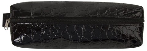 Пенал-косметичка BRAUBERG "Ultra black", "крокодиловая кожа", 20х6х4 см, 223909