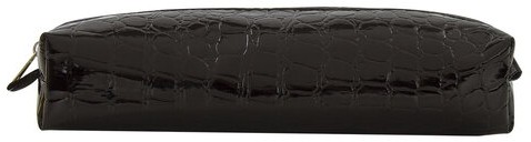 Пенал-косметичка BRAUBERG "Ultra black", "крокодиловая кожа", 20х6х4 см, 223909