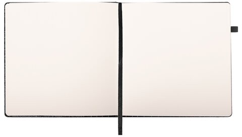 Скетчбук, слоновая кость 140 г/м2, 200х200 мм, 80 л., КОЖЗАМ, резинка, BRAUBERG ART CLASSIC, CROCO, черный, 116472