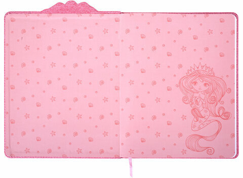 Дневник 1-4 класс 48 л., кожзам (твердая с поролоном), фигурный край, ЮНЛАНДИЯ, "РУСАЛКА", 105948